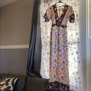 Beautiful long short sleeve flower dress